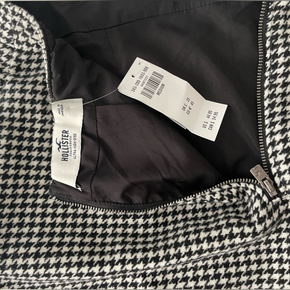Hollister Skirt Ultra High Rise Wool Blend Mini Skirt Size M Black & White - Picture 6 of 10